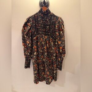 Anthropologie x Plenty by Tracy Reese Smocked Floral Long sleeve Mini Dress XS
